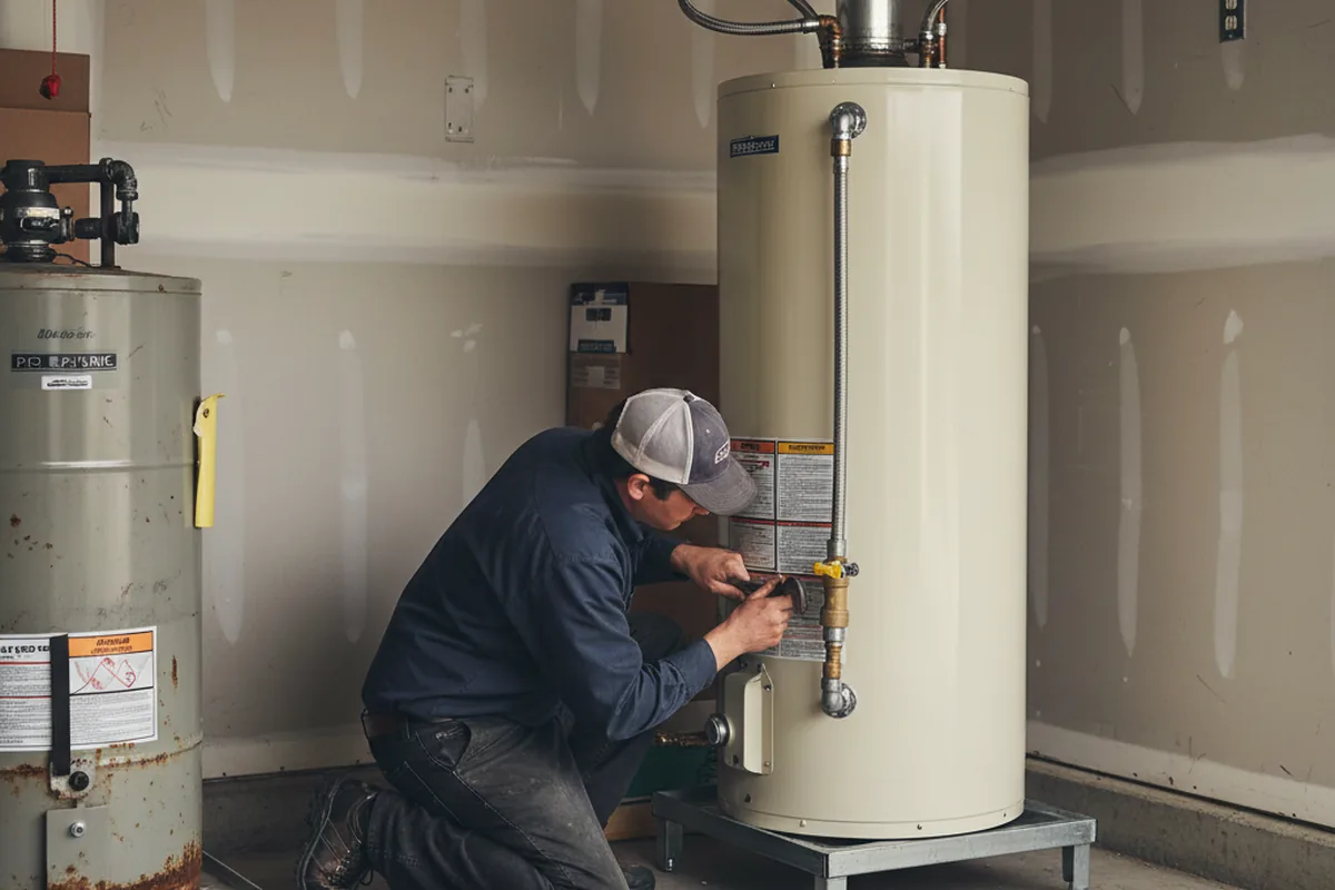 Water heater and shutoff valve replacement in Darlington